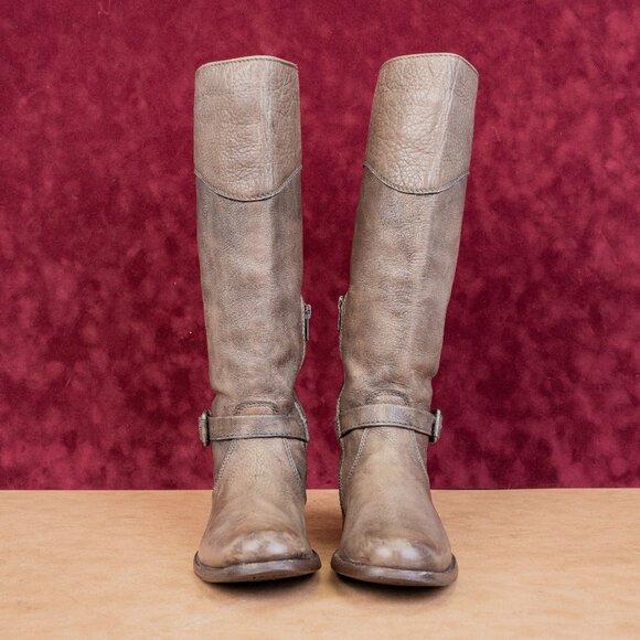 Frye Women Phillip Dark Grey Leather Zip Equestrian Riding Boots sz 7.5 - Picture 3 of 10